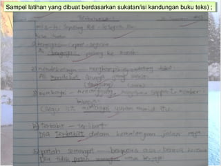Sampel latihan yang dibuat berdasarkan sukatan/isi kandungan buku teks) ;Sampel latihan yang dibuat berdasarkan sukatan/is...