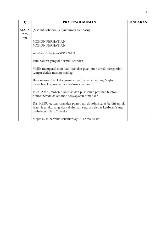 Teks pengacaraan majlis