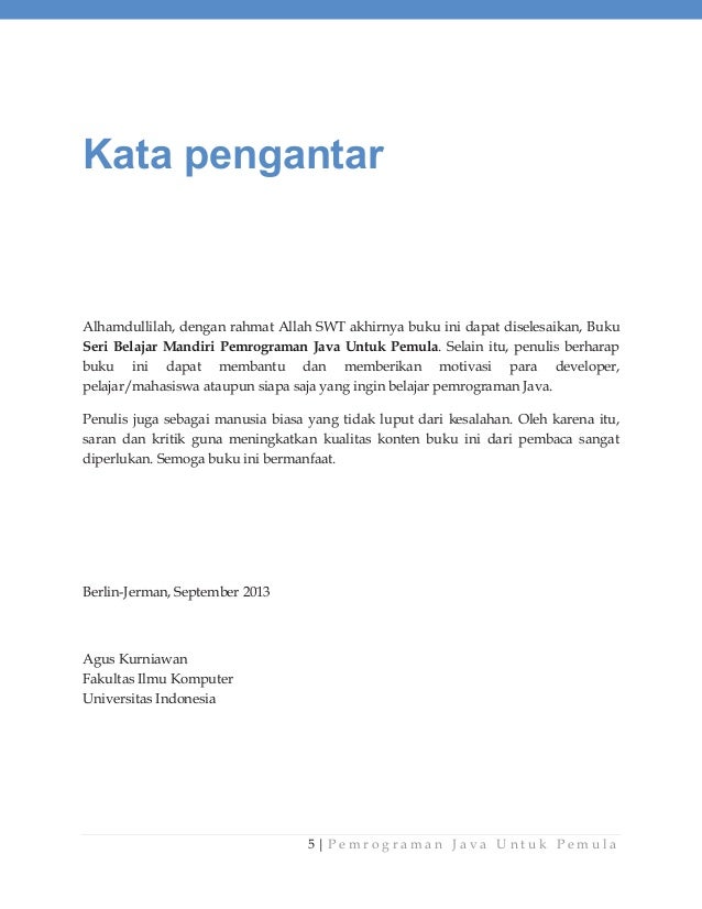 Seri Belajar Mandiri – Pemrograman Java Untuk Pemula