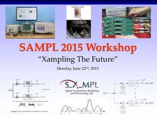 1/20
SAMPL 2015 Workshop
“Xampling The Future”
Monday, June 22nd, 2015
 