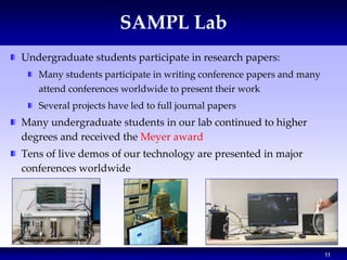 11
SAMPL Lab
Undergraduate students participate in research papers:
Many students participate in writing conference papers...