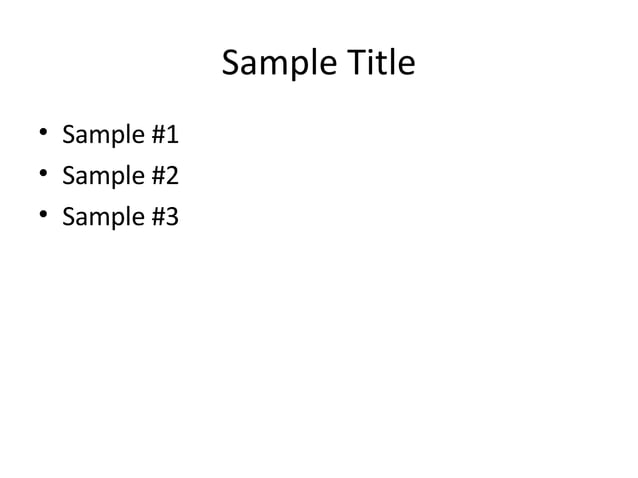 Sample | PPT
