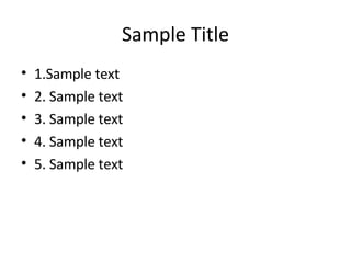 Sample | PPT