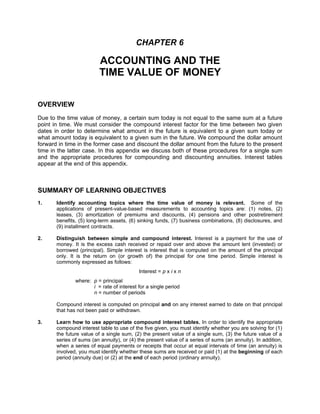 ACCOUNTING AND THE TIME VALUE OF MONEY 