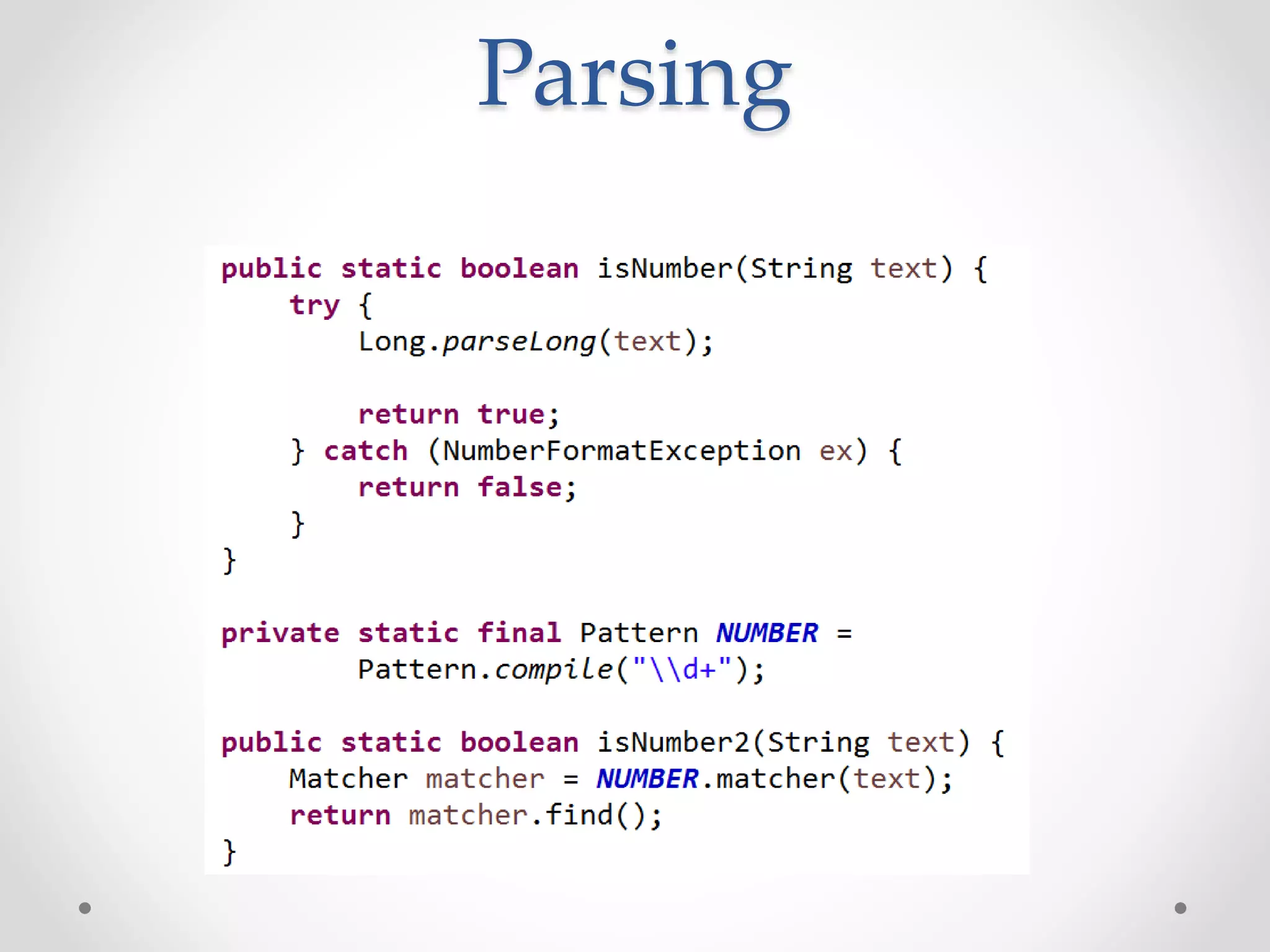 Parsing
 