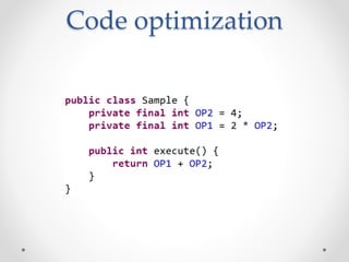 Code optimization
 