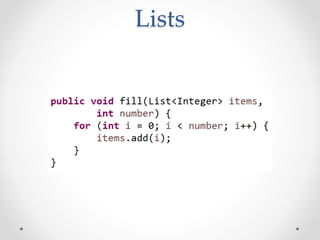 Lists
 