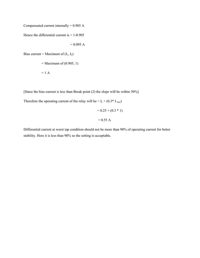 Sample calculationfordifferentialrelays PDF