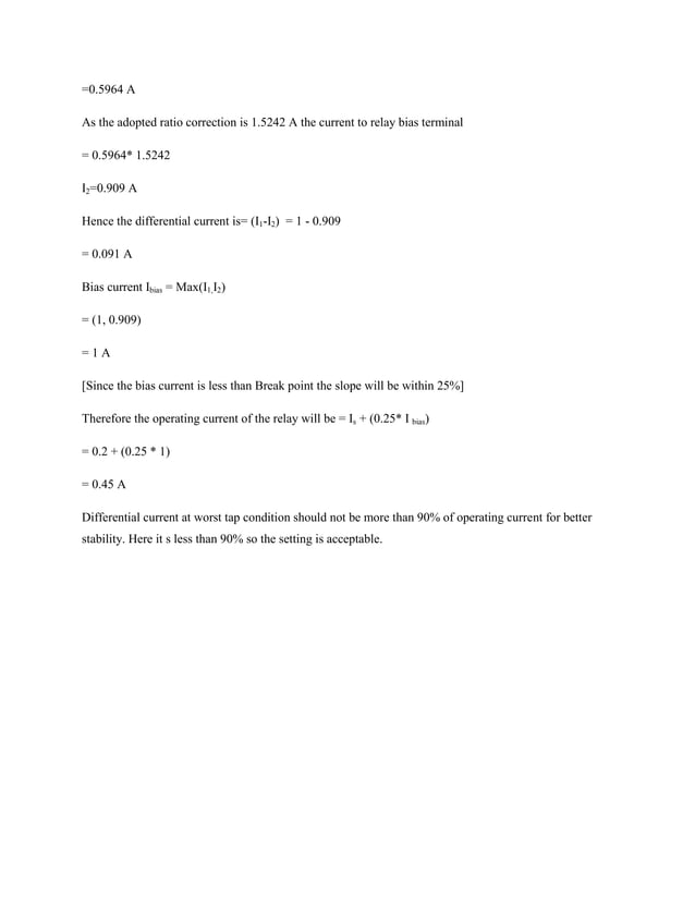 Sample calculationfordifferentialrelays PDF