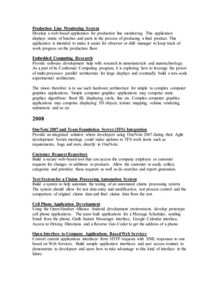 Sample Capstone Projects from 2005 | DOCX