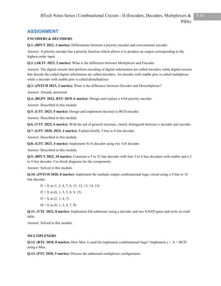 Combinational Circuits - II (Encoders, Decoders, Multiplexers & PIDs).pdf