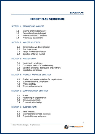EXPORT PLAN - Template and Example | PDF