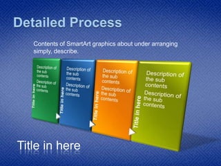 Detailed Process Contents of SmartArt graphics about under arranging simply, describe. Title in here 