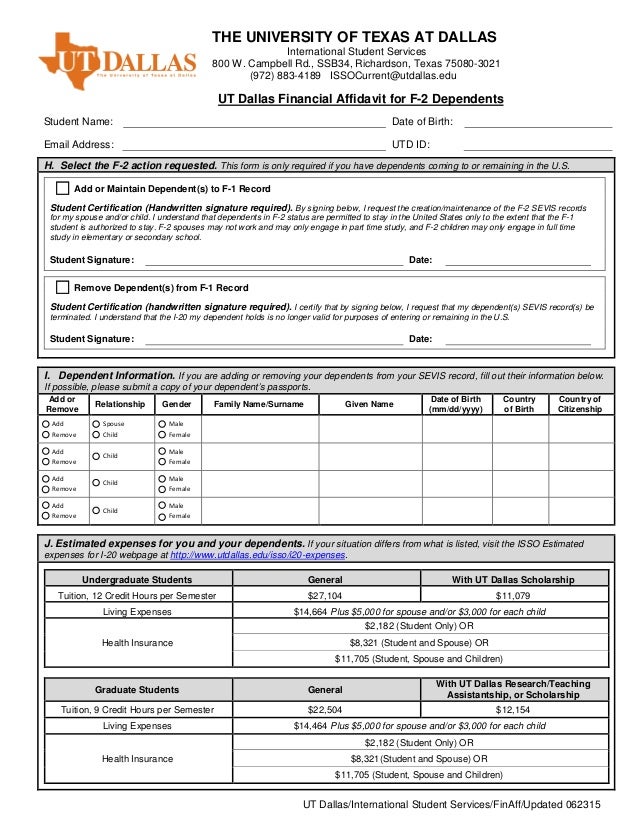 sample financial affidavit for admission to usa to get i20 i 20 form