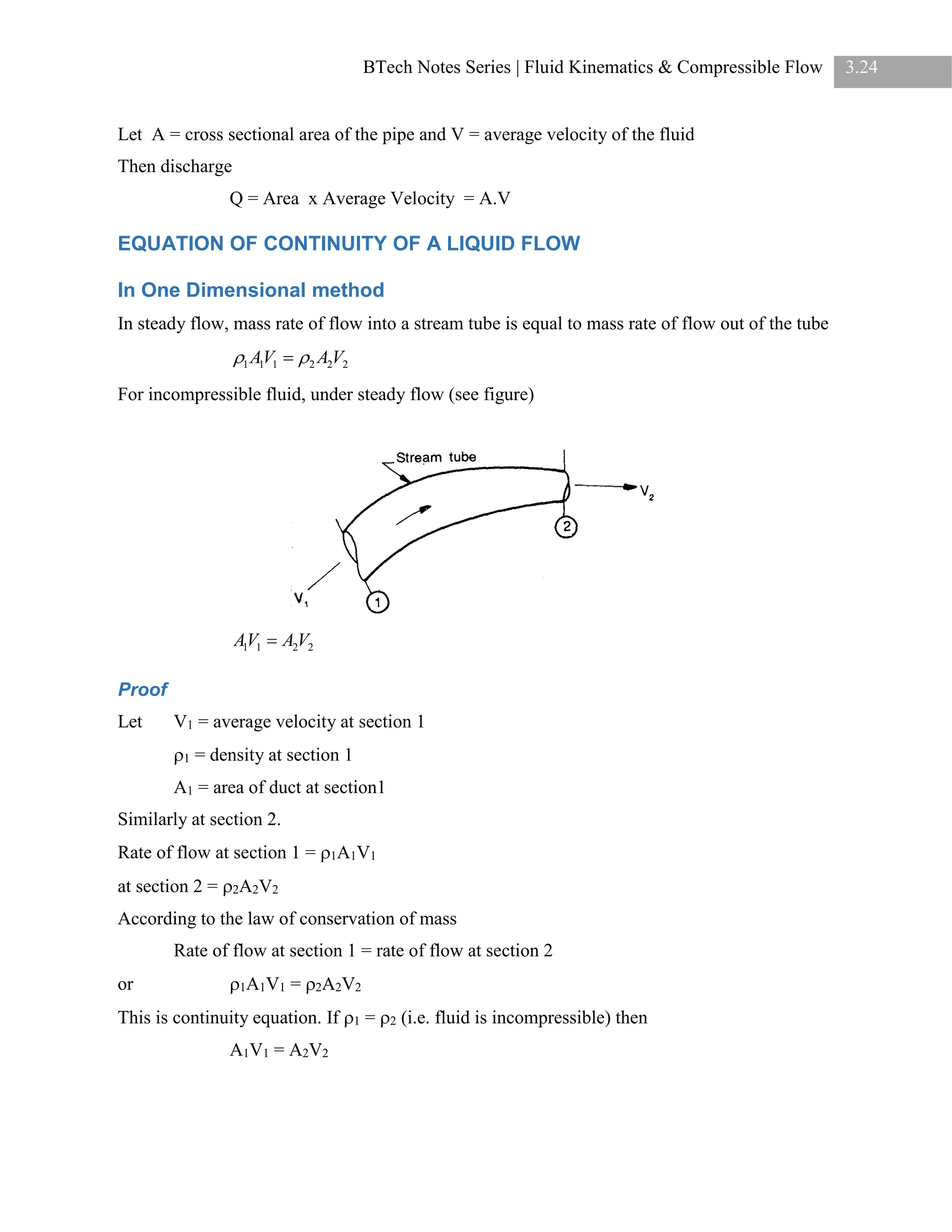 Fluid Mechanics: Fluid Kinematics and Compressible Flow | PDF