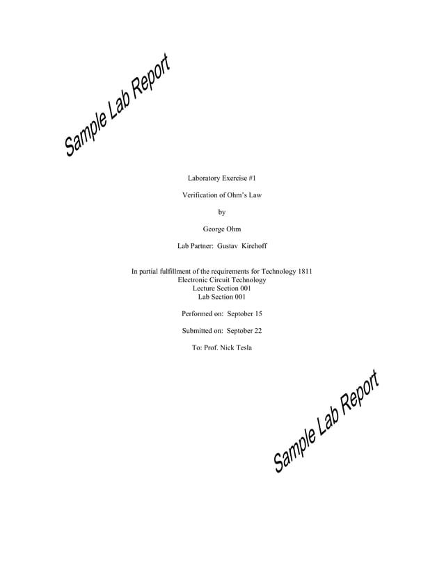 Ohm's Law Verification Lab Report PDF