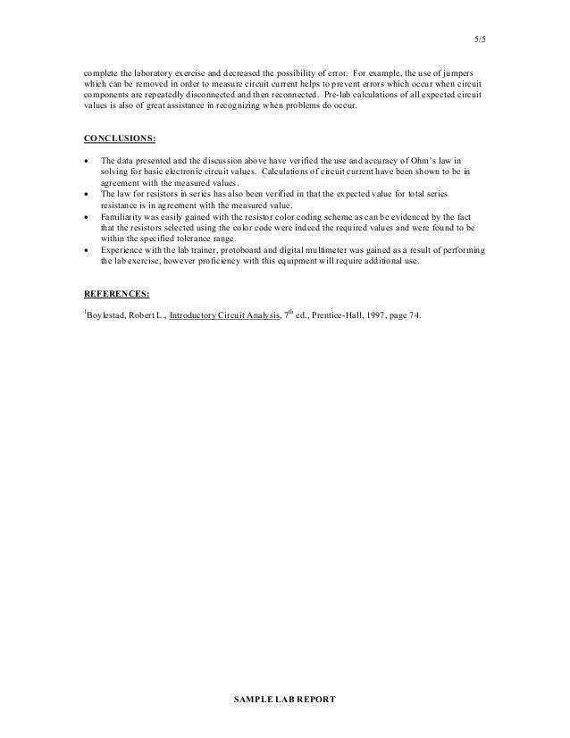 example of lab report