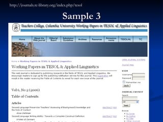 Sample 3 http://journals.tc-library.org/index.php/tesol 