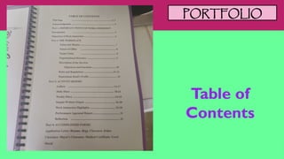 PORTFOLIO
Table of
Contents
 