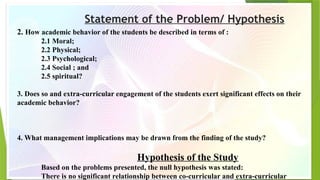 Impact of Co-Curricular and Extra-Curricular Activities on Senior High ...