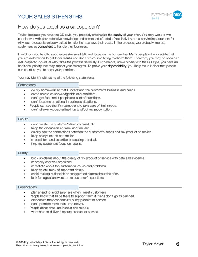 Everything DiSC® Sales Profile | PDF