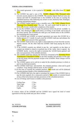 Sample rental-agreement
