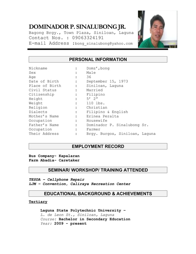 Sample Resume PDF - Sample Resume 1 638 