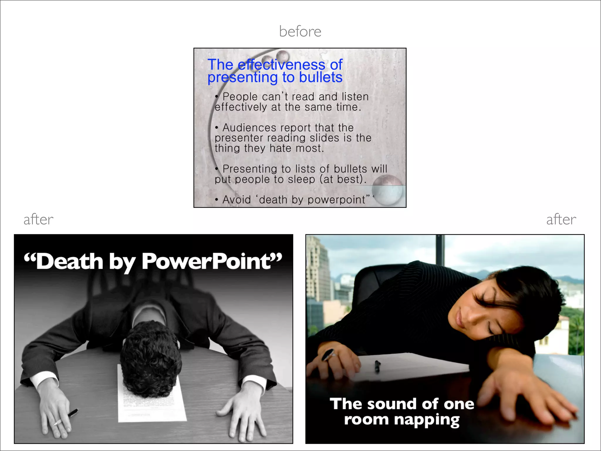 Sample slides by Garr Reynolds