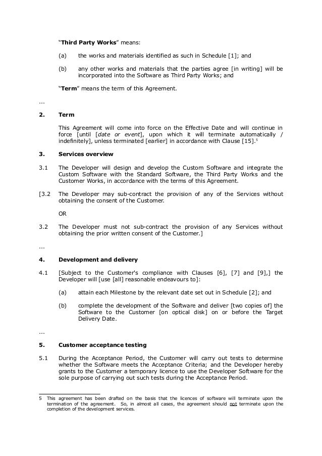 third wall agreement template sle software development agreement 1 third wall agreement template sle software development agreement 1