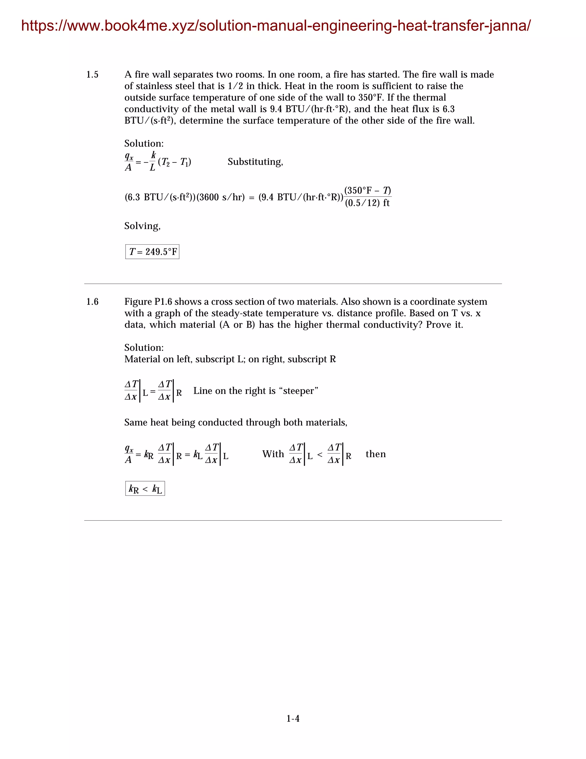 Solution Manual for Engineering Heat Transfer 3rd Edition William Janna | PDF