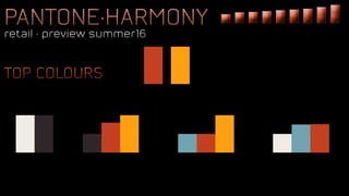 pantone•harmony
retail • preview summer16
pantone•harmony
retail • preview summer16
TOP COLOURSTOP COLOURS
 