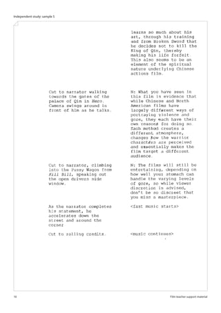 Independent study: sample 5




10                            Film teacher support material
 