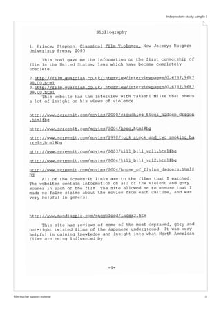 Independent study: sample 5




Film teacher support material                            11
 