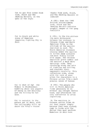 Independent study: sample 5




Film teacher support material                            9
 