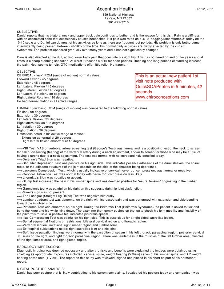 soap note examples