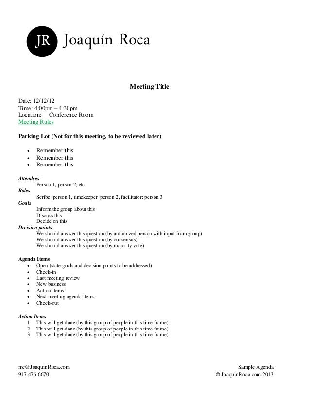 sample agenda sample of agenda
