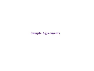 Sample Agreements