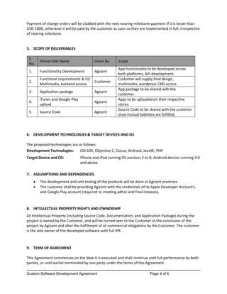 Customer Development Aggreement Agreement sample between iPhone App Developers and customers (startups ...