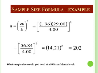 Normal Sample Size Formula Sample and sample size | PPTX