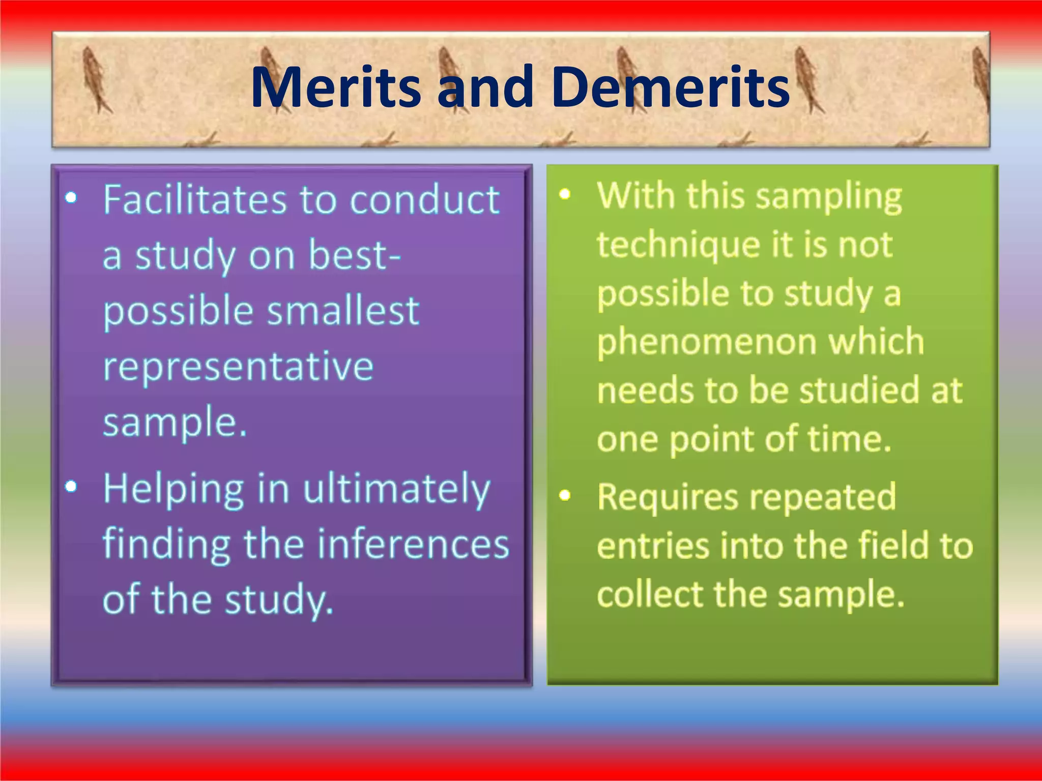 Merits and Demerits
 