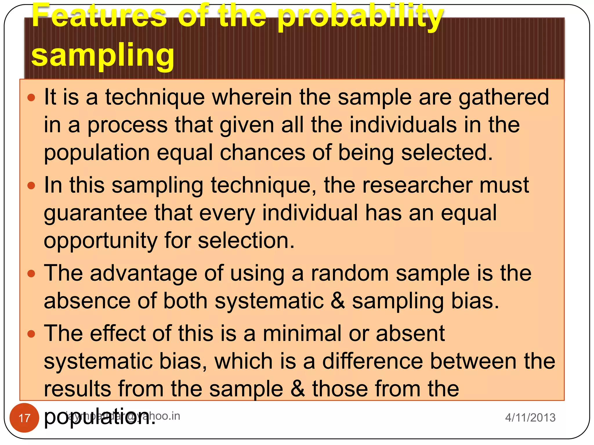 Sample and sampling techniques | PPTX | Biological Sciences | Science