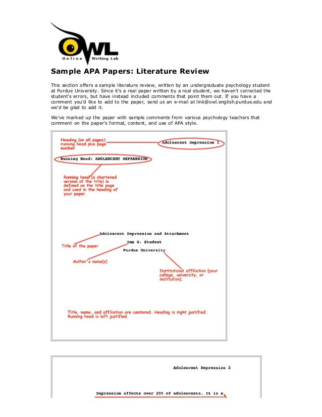 writing a literature review purdue owl