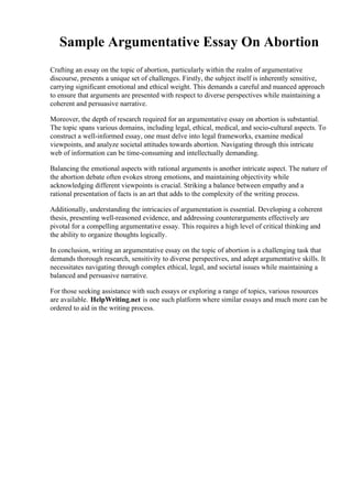 Sample Argumentative Essay On Abortion.pdf