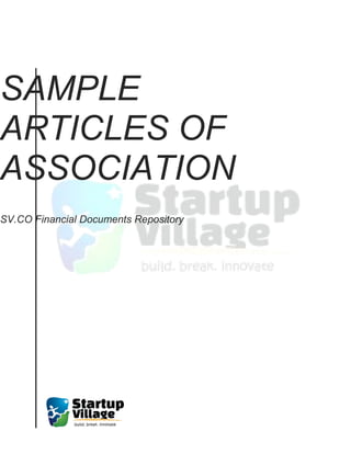 SAMPLE
ARTICLES OF
ASSOCIATION
SV.CO Financial Documents Repository
 