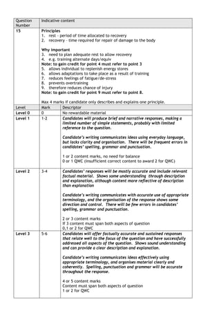 Practice Pe Questions Example GCSE PE - Sample Assessment Questions | PDF