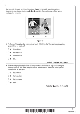 Practice Pe Questions Example GCSE PE - Sample Assessment Questions | PDF