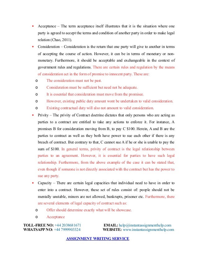 Contract assignment sample picture