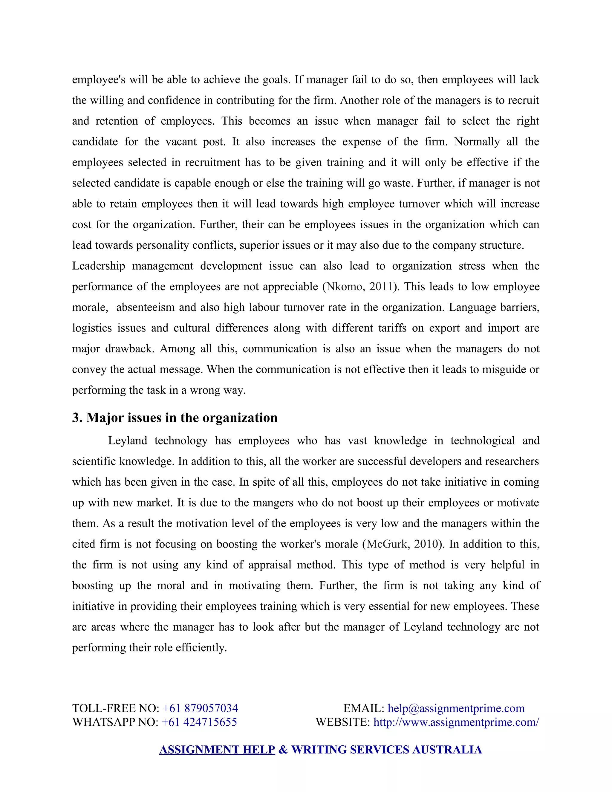 Sample Assignment on Leadership & Management Development | PDF