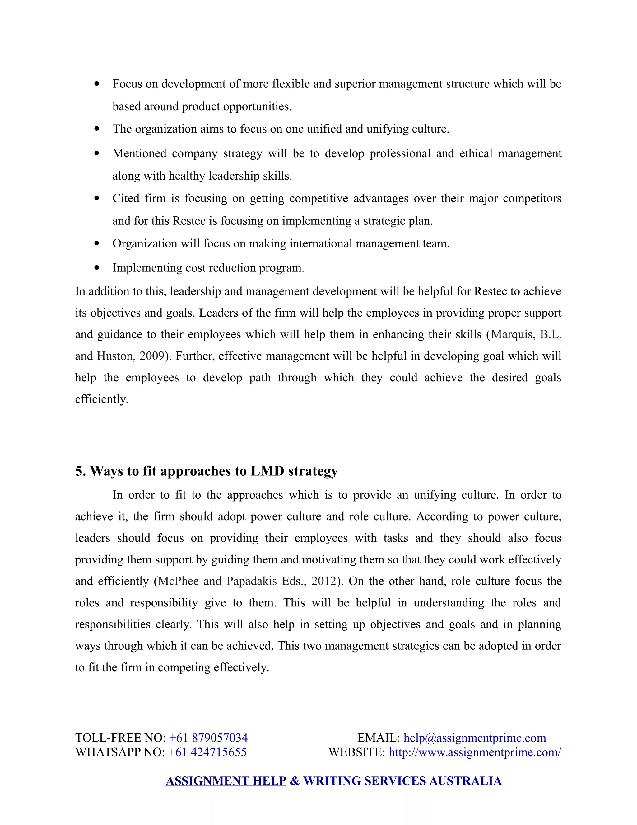 Sample Assignment on Leadership & Management Development | PDF