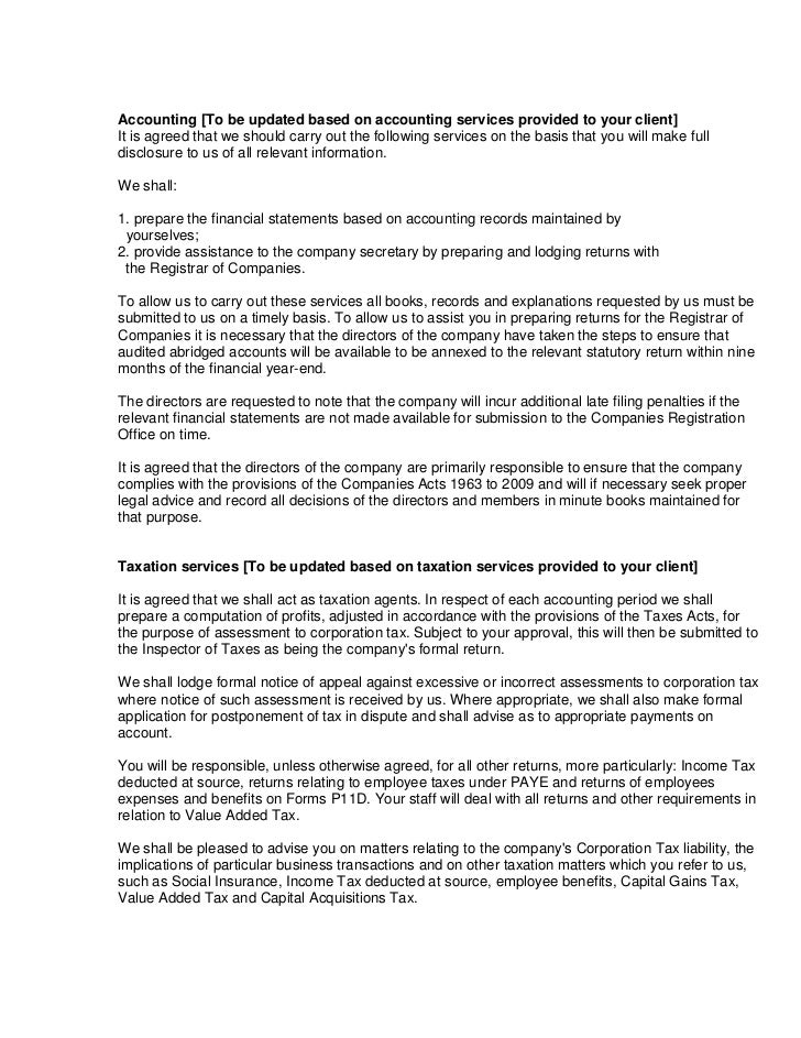 sample audit engagement letter final2 jan 2011 accountant letter to client